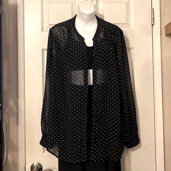 Two Sheer Beach Pool Swimsuit Coverup Tops Blouses Leopard & Polka Dot - Picture 4 of 16